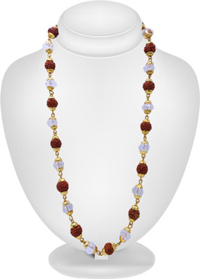 BHAGYA G Rudraksha Sphatik Mala-Unisex Original 108 Beads Rudraksha & Sphatik Mala Wear Pearl Crystal Chain