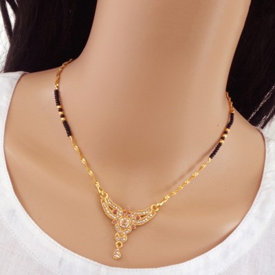 Dency Designer and Stylish Brass Gold Plated Fashion Necklace for Women Gold-plated Plated Alloy Necklace