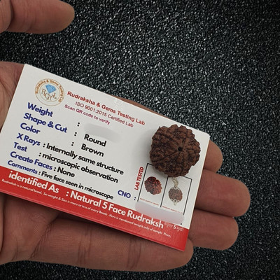 AllenDazzy 5 Mukhi Rudraksha Five Faced Charr Nepali Rudraksh Bead Original & Certified Beads Wood Pendant Set