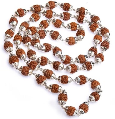 Kripalu store Mahakal Shivji Natural Himalaya Beads Simple Mala Original Silver Plated Rudraksha Chain