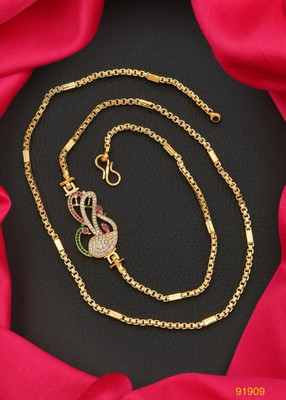 Top Shop TS 109 Cubic Zirconia Gold-plated Plated Brass Necklace