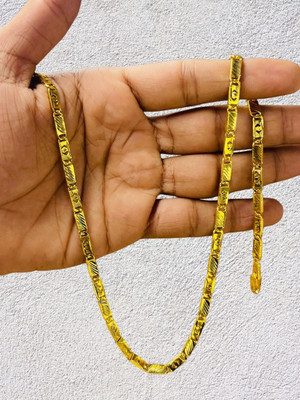 RKB SALES 1gm gold plated High Quality Indian Polished chain “20” Inch for men Gold-plated Plated Alloy Chain