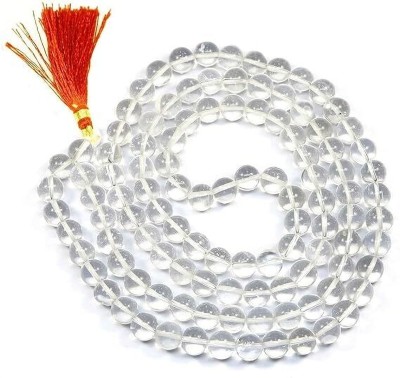 DIVINE CRYSTAL TREASURES Natural Clear Quartz 108 Plus 1 Beads Mala Collection for Men and Women Quartz Crystal Chain