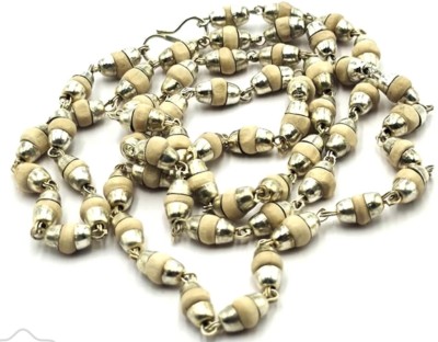 braj bazar white TULSI Mala for Men and Women Silver Plated Silver, Wood Chain Wood Chain