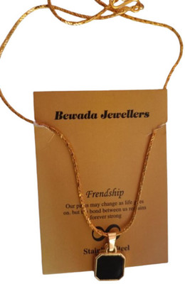 Oscar Enterprises Bewada Jewellers Gold Plated Black Oynx Necklace For Womens And Girls -10 Gold-plated Plated Alloy Necklace