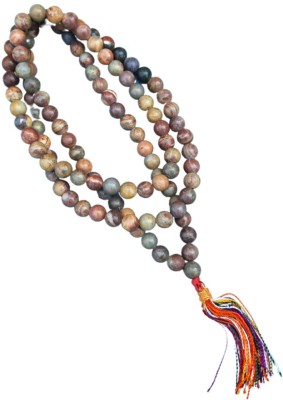 Maitri Export Picasso Jasper Japa Mala Crystal Stone Necklace