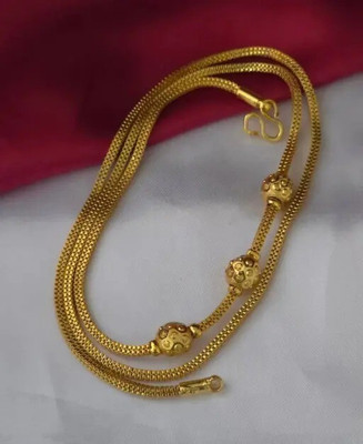 hokozon enterprise AD CZ Ball Mugapu Chain Mop/Mopu Necklace 24 inches Gold-plated Plated Brass Chain