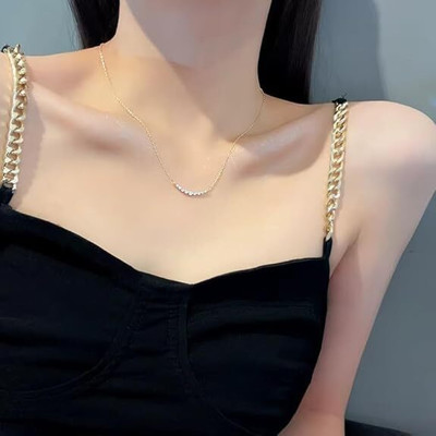 Glamovia Minimalist Choker Elegant Crystal Necklace Message Card With Gift Box To My Wife Cubic Zirconia Gold-plated, Silver Plated Alloy Necklace