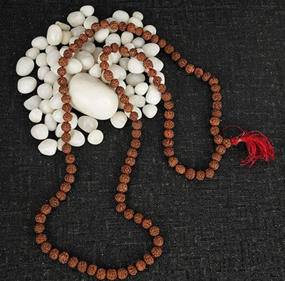 DEVAA ENTERPRISES Rudraksha Mala /Natural Rudraksha/Rudraksha Mala for jaap/ 10mm Rudraksha Chain Beads Wood Chain