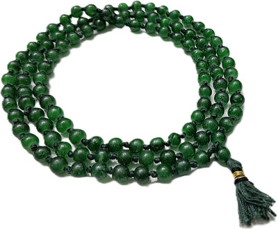 Tanishka Green Agate/ Green Haqiq Mala 6.mm 108 Beads. Jaap & Wearing Mala with Gomukhi Agate Stone Chain
