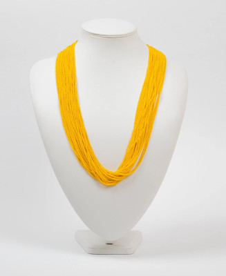 Anami Premium Quality Nepali Traditional Pote Yellow Pote Mala Beads Crystal Chain
