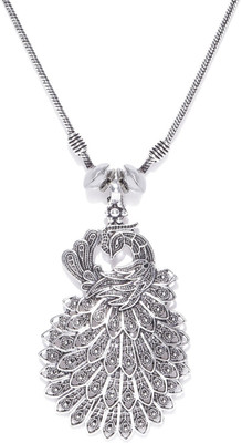 alysa Peacock Inspired Necklace Silver Plated Silver, Alloy Necklace