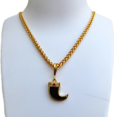 MANYA NOVELTY STORE Single Black Small Nail Chain pandent for mens and boys Amber Gold-plated Plated Alloy Chain Set