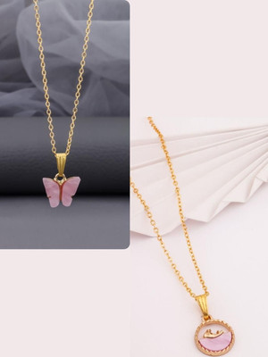 Dressberry DressBerry Gold-Plated Brass Artificial Beads Minimal Necklace Gold-plated Plated Brass Necklace