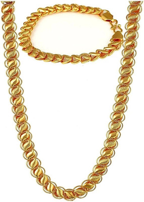 RIYAASHI Gold Plated Chain for men and women Gold-plated Plated Brass Chain unisex Gold-plated Plated Brass Chain