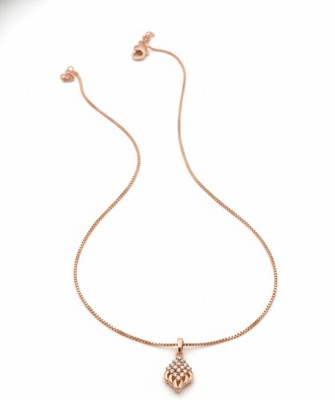 Gleve Elegant GoldPlated Necklace With Pendant-Stylish Jewellery For Women & Girl Crystal Gold-plated Plated Stainless Steel Necklace