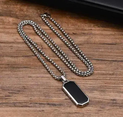 RANGRIVAAZ Men’s Stainless Steel Sterling Silver Plated Sterling Silver, Stainless Steel Chain