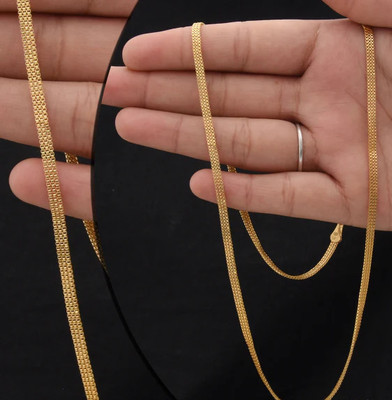 Feshimishi 1 gram High Quality Indian Polished “20” Inches Gold Chain for Men and boy Gold-plated Plated Alloy Chain