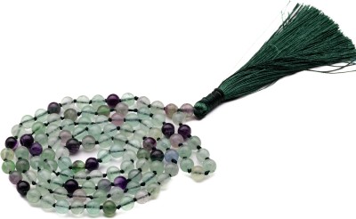 Plus Value Multi Fluorite Necklace Japa Mala 108 Beads Reiki Healing Crystal Beads, Crystal, Quartz Plastic Necklace