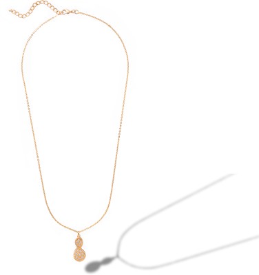 SORELLII golden Necklace with a Diamond Tear Cubic Zirconia Copper Plated Copper Necklace