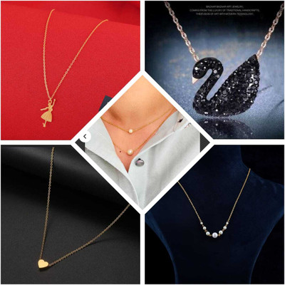 Jewel Knot White Pearl/Motti Fancy Chain Gold-plated Plated Alloy Necklace