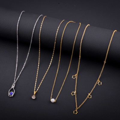 FLAMINGO JEWELS Combo of 4 Necklace Chain Gold-plated Plated Alloy Necklace