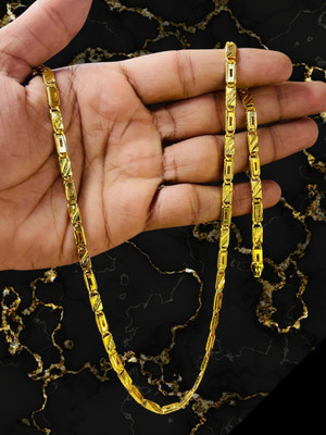 RKB SALES 1gm gold plated High Quality Indian Polished chain men Gold-plated Plated Alloy Chain