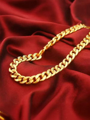 Vivity Heavy 10mm 1 gram 18k Golden Festive Party Special Latest Fashion Stylish 22k Silver Plated Brass, Stainless Steel Chain