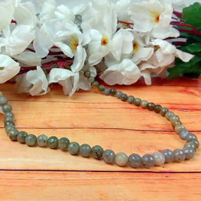 REIKI CRYSTAL PRODUCTS Labradorite 6 mm 108 Round Bead Jaap Mala/Necklace 66 cm for unisex Beads, Crystal Crystal Chain