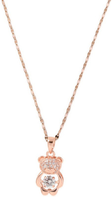 Gleve Gleve Stylish Chain Panda Necklaces Diamond Gold-plated Plated Stainless Steel Necklace