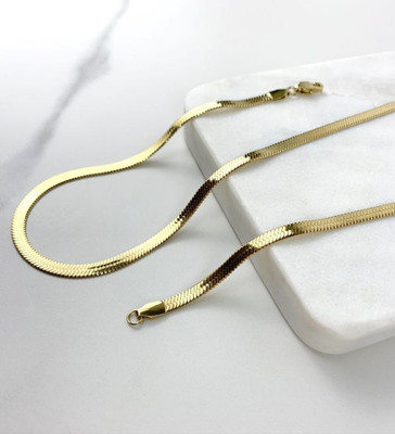 drakyjewels DRAKY JEWELS snake chain golden plated necklace Silver Plated Stainless Steel Chain
