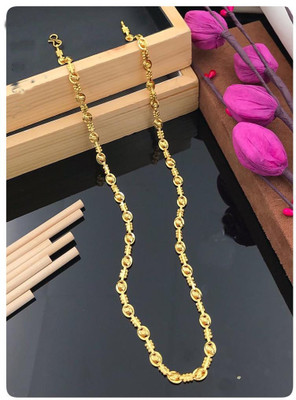 Dignify Jewels Copper Gold Plated 24 Inch Long chain For Women and Girls Diamond Gold-plated Plated Copper Chain