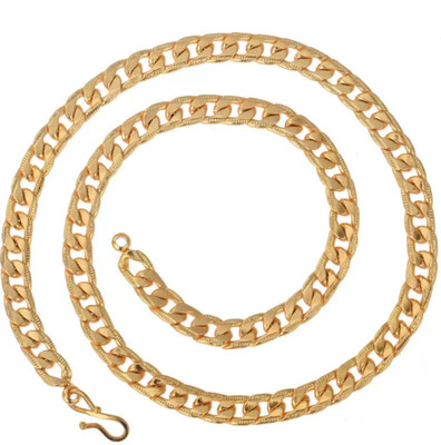 COCHAVI 1 gram High Quality Indian Polished “20” Inches Gold Chain for Men and boy Gold-plated Plated Alloy Chain