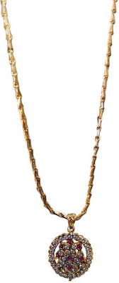 Bridal five metal chain/panchaloha chain/impon chain with doller Cubic Zirconia Gold-plated Plated Brass Chain