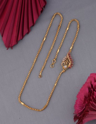 sat kaival fashion Diamond Gold-plated Plated Brass Necklace