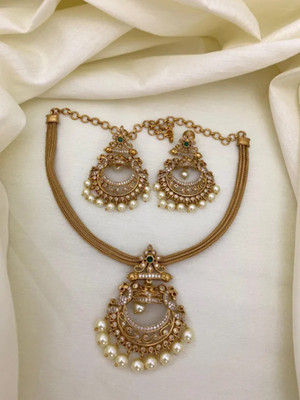 YIMBLI Brass Gold-plated Gold Jewellery Set(Pack of 1)