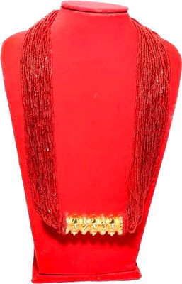 Anami Nepali Choice Best Quality Tilhari Pote Mala Red Pearl Brass Plated Alloy Chain