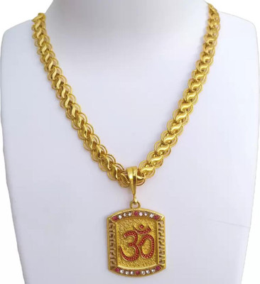 GAFUT 1 gram Pendant set With chain “20” Inches for man and boy New design new year Diamond Gold-plated Plated Alloy Chain Set