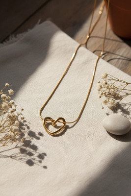 siyaa creation Chain and Pendant Gold-plated Plated Stainless Steel Chain Set