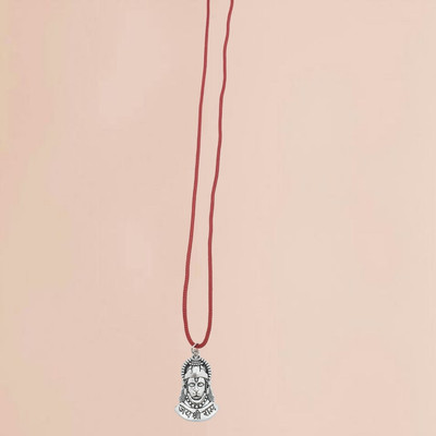 House Spiritual ENTERPRISE Most Beautiful God Sri Hanuman HanumanJi Dotted Locket Pendant Silver Plated Brass, Alloy Necklace Set