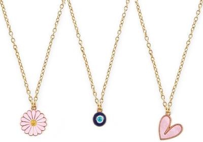EnlightenMani Good Vibes Collection ~ Pack of 3 necklaces Gold-plated Plated Alloy Necklace Set