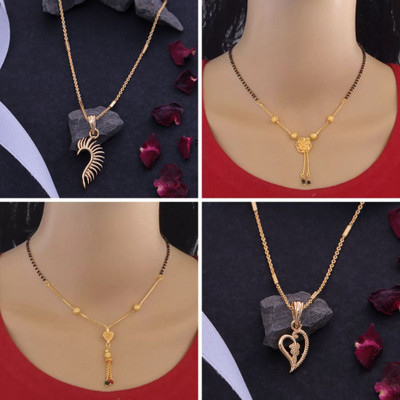 Dency Brass Gold-plated Gold Jewellery Set(Pack of 4)