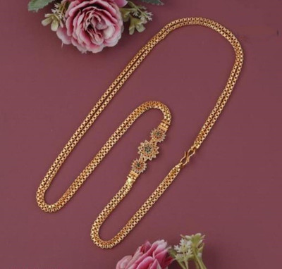 Labhumaa MOP CHAIN FOR WOMEN / DIAMOND MOP CHAIN / MUGGAPPU CHAIN / SOUTH INDIAN CHAIN Diamond Gold-plated Plated Alloy Chain