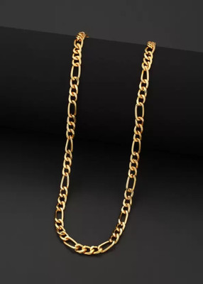 hisa 1 gram High Quality Indian Polished “20” Inches Gold Chain for Men and boy Gold-plated Plated Copper Chain