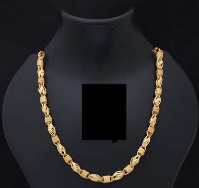 Feshimishi 1 gram High Quality Indian Polished “20” Inches Gold Chain for Men and boy Gold-plated Plated Alloy Chain