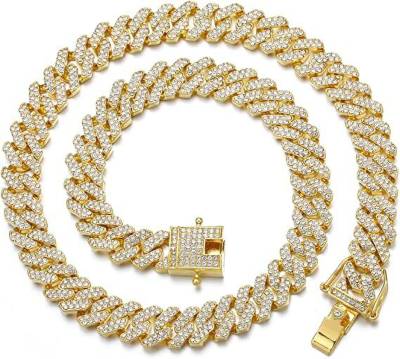 vien Mc Stan Style Link Chain for Men,Women Gold Chain Miami Necklace Iced  Out Cubic Zirconia Sterling Silver Plated Stainless Steel Chain - Price  History