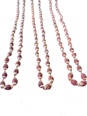 Rudraksham Gold Plated Rudraksha Mala/Chain 54+1 Beads (Set of 3) Gold-plated Plated Rudraksha Chain