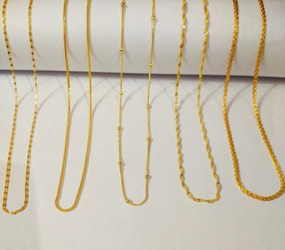 REVERSEA PLZ CHECK SIZE -VERY LONG 21 INCH Long Gold Plated Chain for Women and Girls, Gold-plated Plated Alloy Chain