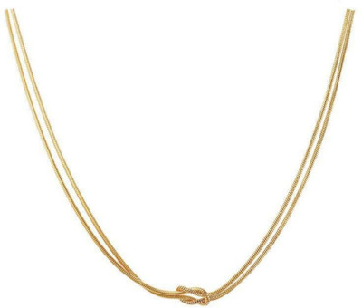 ADF ADF-Trendy Anti-Tarnish Stainless Steel Textured Knotted Chain Necklaces Gold-plated Plated Stainless Steel Necklace