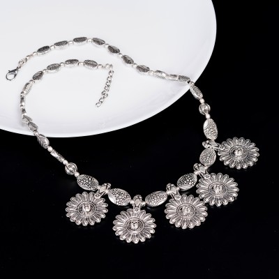 Rudraa Jewels Silver Plated Oxidised Silver Necklace